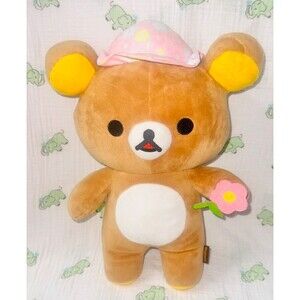 Rilakkuma Plush San-X 14 Picnic Supper Hat Flower Kawaii Zipper Back